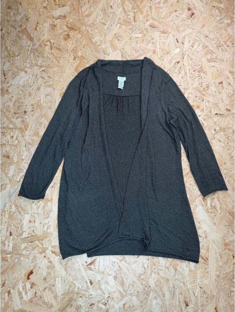 Jaclyn Smith Cardigan Sweater Womens XL Gray Open Front Knit Lightweight